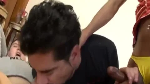 shemale & Two homosexual banging