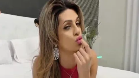 Sultry ladyboy Janaina Carvalho undresses And pokes Herself With A dildo