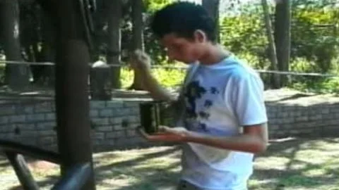 young blond t-girl Gives lucky teen bj In Park