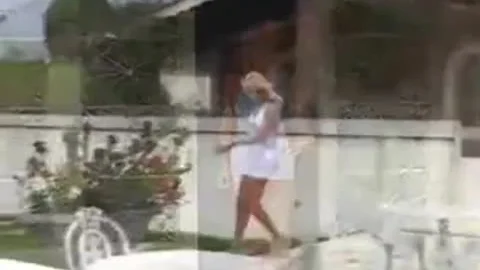 Tall Blond tranny Being hammered In The Garden