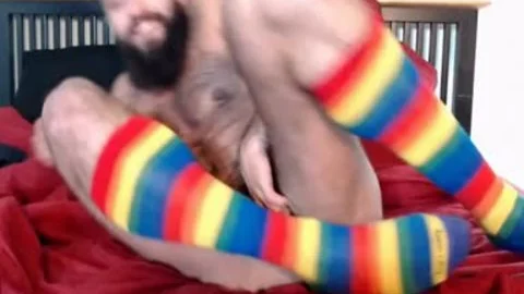 kinky FTM Trans man Plays With His hirsute slit In Socks