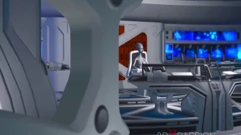 3d Alien Dickgirl pounds A stunning ebon In The Space Station