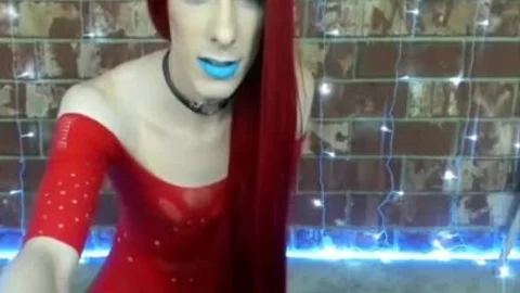 Sick Redhead tranny Plays With anal And cock Games