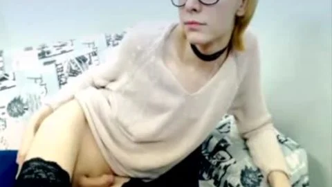 Blond desires hard ramming wearing glasses