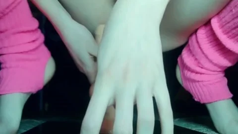 Jessica Bloom Riding Monster Dildos - Multiple pooper Orgasms In Chastity