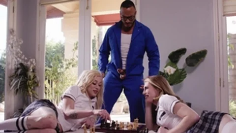 Transsensual.com: Blond Jenna Gargles in thong double blowjob