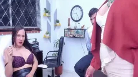 excited Trans Secretaries bunch Up On Their penis Boss