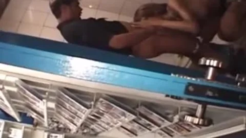 Intriguing she-Male Model Gives oral stimulation In The biffy Of A Porn Shop