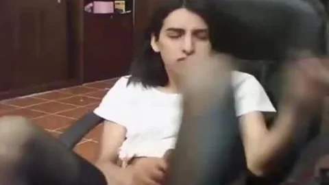 slutty Petite shemale Jerks Off