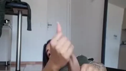 she's A Teenager Trap Hard wanking Her dick Till she Cums