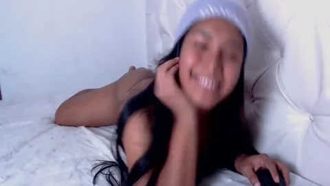 tasty happy  oriental t-girl Laying With Her anal Beads Fingers